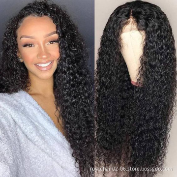Jerry Curl, Wholesale Unprocessed Indian Human Hair Extensions Wigs, 5x5 Transparent Lace Closure Curly Hair Wig For Women